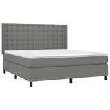 Sommier à lattes de lit avec matelas Gris foncé 160x200cm Tissu