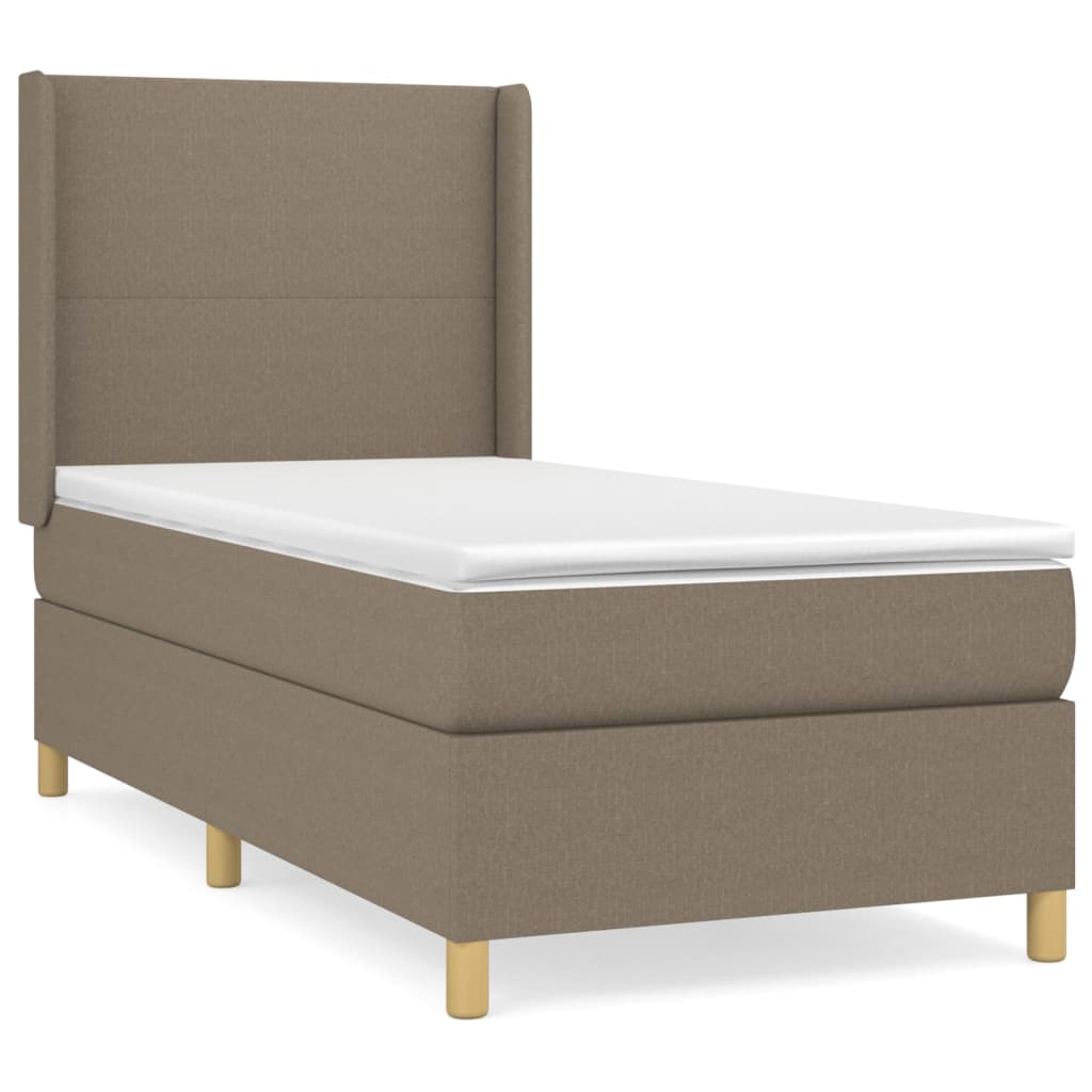 Sommier à lattes de lit avec matelas Taupe 90x190 cm Tissu