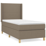 Sommier à lattes de lit avec matelas Taupe 90x190 cm Tissu