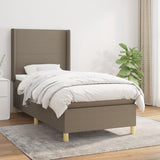 Sommier à lattes de lit avec matelas Taupe 90x190 cm Tissu