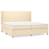 Sommier à lattes de lit avec matelas Crème 200x200 cm Tissu