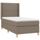 Sommier à lattes de lit avec matelas Taupe 90x190 cm Tissu