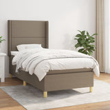 Sommier à lattes de lit avec matelas Taupe 90x200 cm Tissu