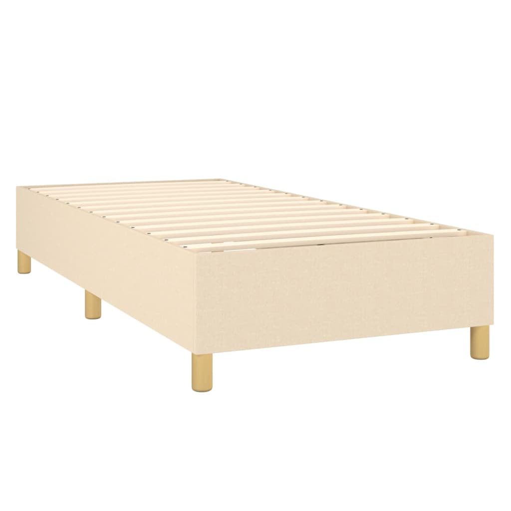 Sommier à lattes de lit avec matelas Crème 90x200 cm Tissu