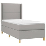 Sommier à lattes de lit avec matelas Gris clair 100x200cm Tissu