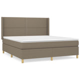 Sommier à lattes de lit avec matelas Taupe 160x200 cm Tissu