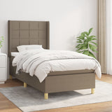 Sommier à lattes de lit avec matelas Taupe 90x190 cm Tissu