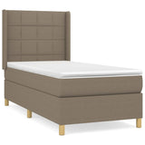 Sommier à lattes de lit avec matelas Taupe 90x200 cm Tissu