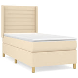 Sommier à lattes de lit avec matelas Crème 90x200 cm Tissu