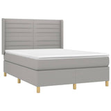 Sommier à lattes de lit avec matelas Gris clair 140x190cm Tissu