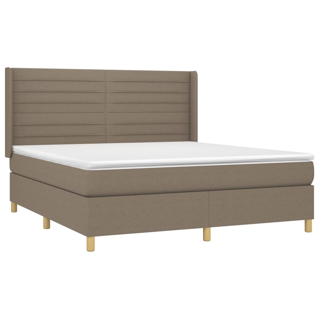 Sommier à lattes de lit avec matelas Taupe 160x200 cm Tissu