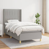 Sommier à lattes de lit avec matelas Gris clair 100x200cm Tissu