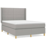 Sommier à lattes de lit avec matelas Gris clair 140x190cm Tissu