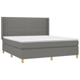 Sommier à lattes de lit avec matelas Gris foncé 160x200cm Tissu