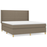 Sommier à lattes de lit avec matelas Taupe 160x200 cm Tissu