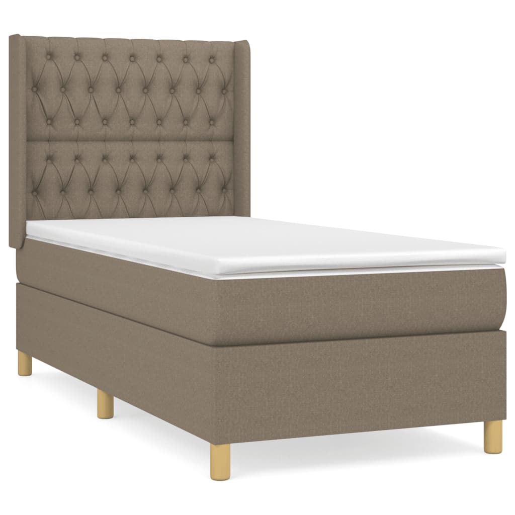 Sommier à lattes de lit avec matelas Taupe 90x190 cm Tissu