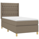 Sommier à lattes de lit avec matelas Taupe 90x200 cm Tissu