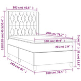 Sommier à lattes de lit avec matelas Noir 100x200 cm Tissu