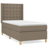 Sommier à lattes de lit avec matelas Taupe 90x190 cm Tissu