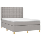 Sommier à lattes de lit avec matelas Gris clair 140x190cm Tissu