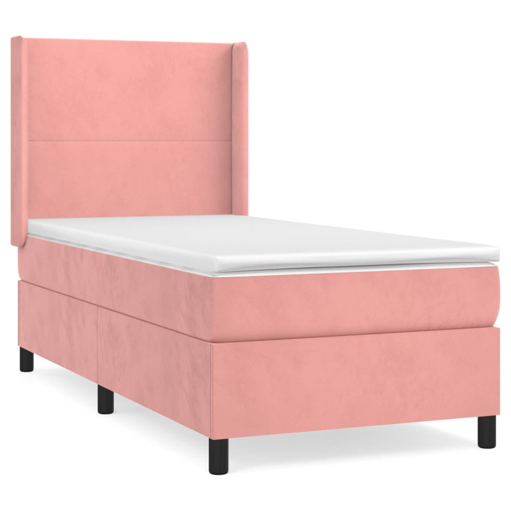 Sommier à lattes de lit avec matelas Rose 90x190 cm Velours