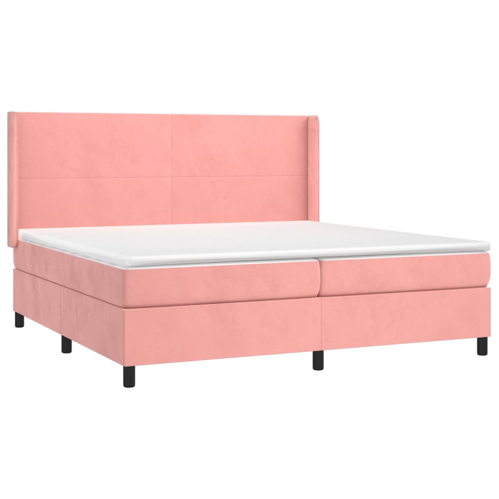 Sommier à lattes de lit avec matelas Rose 200x200 cm Velours