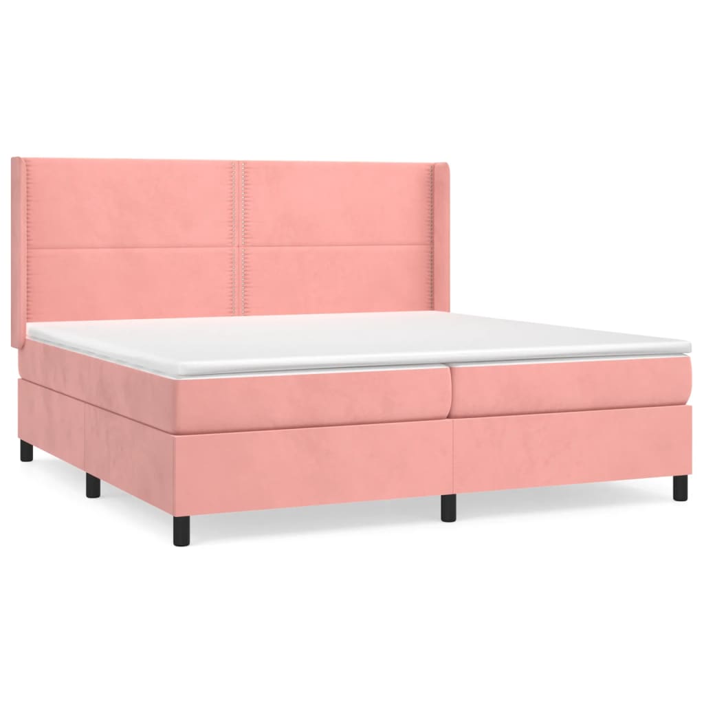 Sommier à lattes de lit avec matelas Rose 200x200 cm Velours