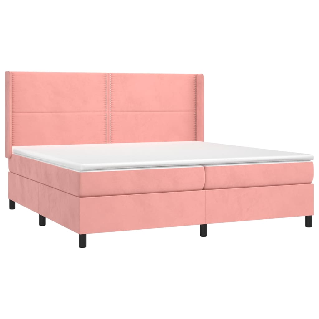 Sommier à lattes de lit avec matelas Rose 200x200 cm Velours