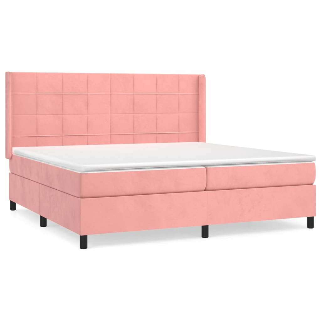 Sommier à lattes de lit avec matelas Rose 200x200 cm Velours