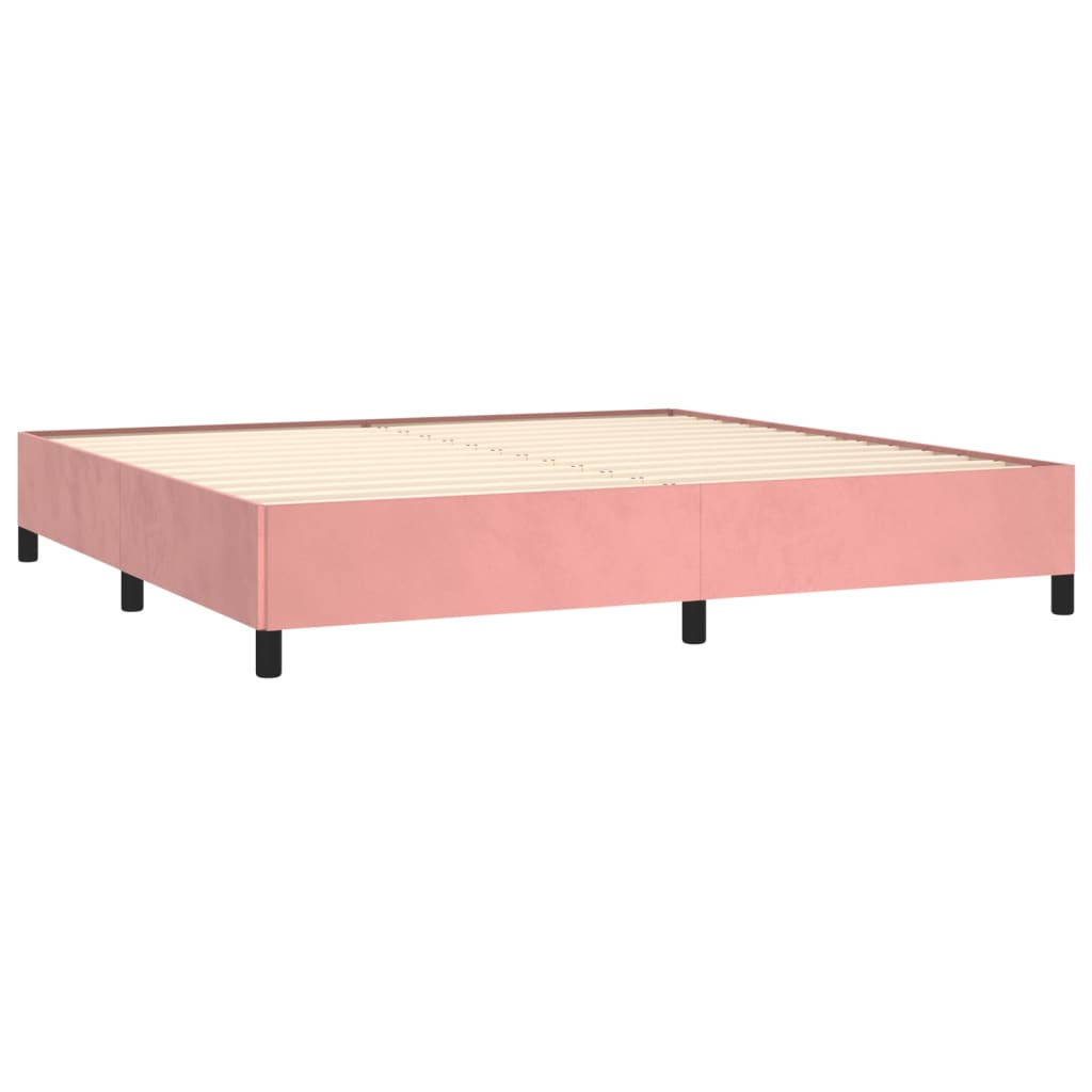 Sommier à lattes de lit avec matelas Rose 200x200 cm Velours