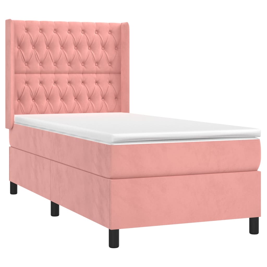 Sommier à lattes de lit avec matelas Rose 90x190 cm Velours