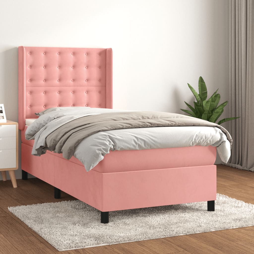 Sommier à lattes de lit avec matelas Rose 90x190 cm Velours