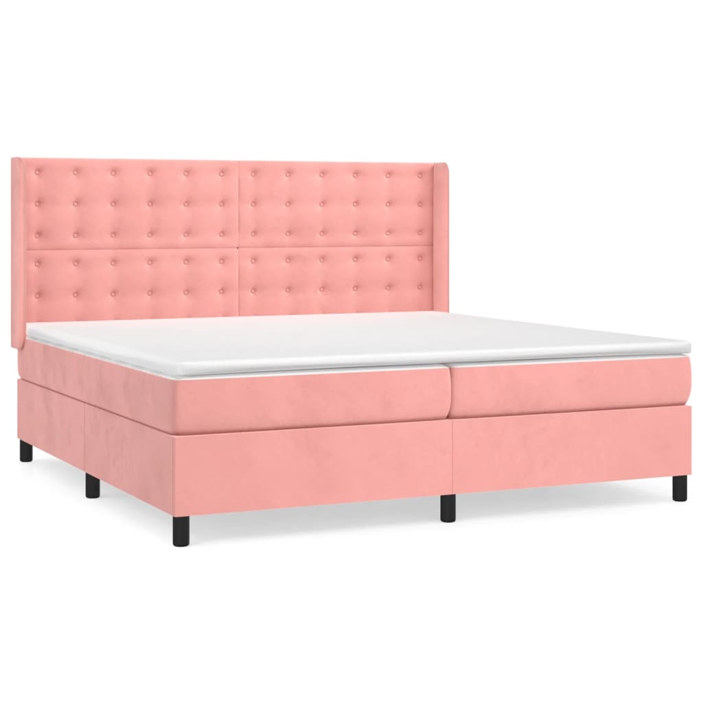 Sommier à lattes de lit avec matelas Rose 200x200 cm Velours