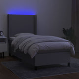 Sommier à lattes de lit matelas LED Gris clair 80x200 cm Tissu