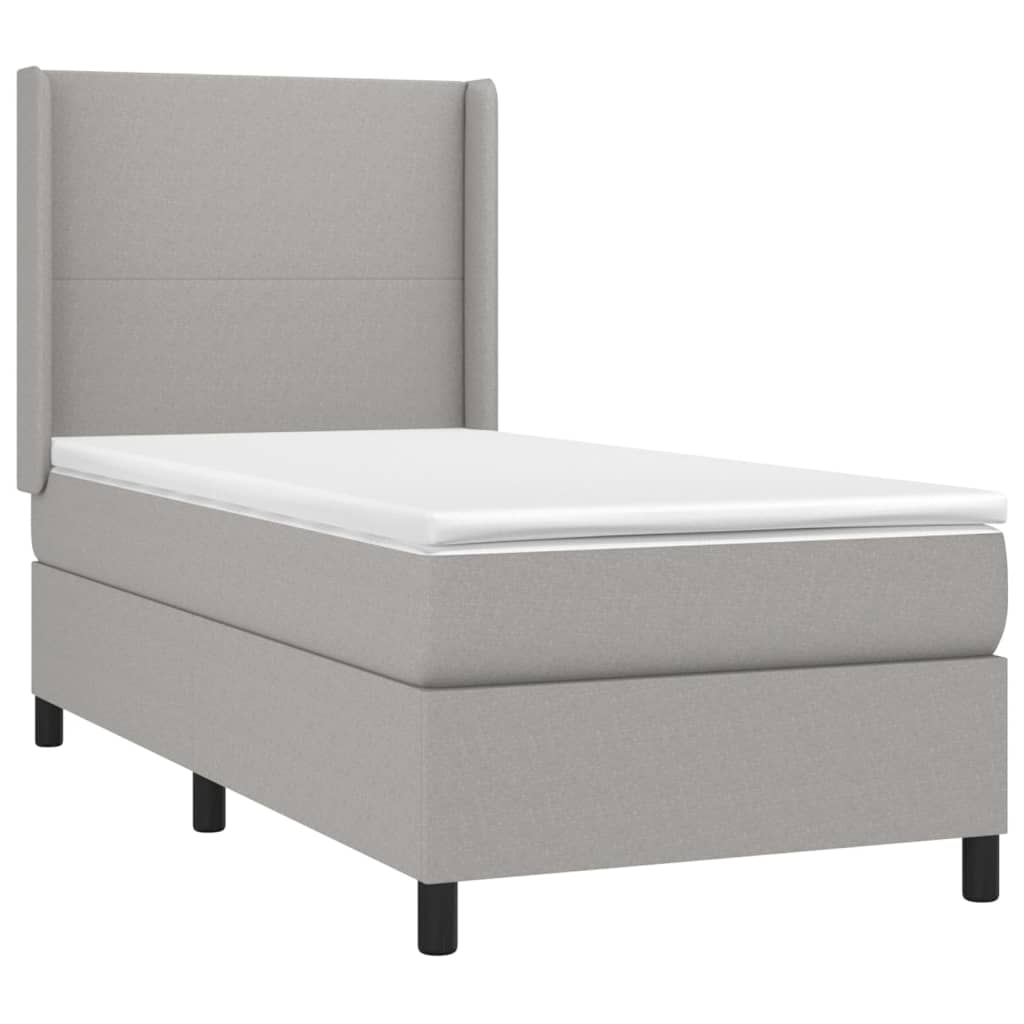 Sommier à lattes de lit matelas LED Gris clair 80x200 cm Tissu