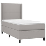 Sommier à lattes de lit matelas LED Gris clair 80x200 cm Tissu