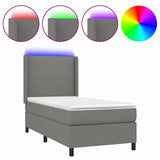 Sommier à lattes de lit matelas LED Gris foncé 80x200 cm Tissu