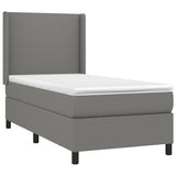 Sommier à lattes de lit matelas LED Gris foncé 80x200 cm Tissu