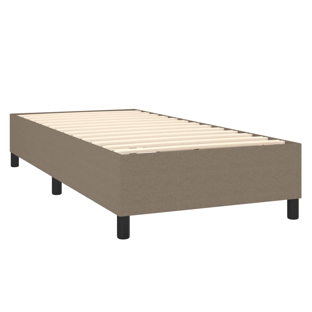 Sommier à lattes de lit matelas et LED Taupe 80x200cm Tissu