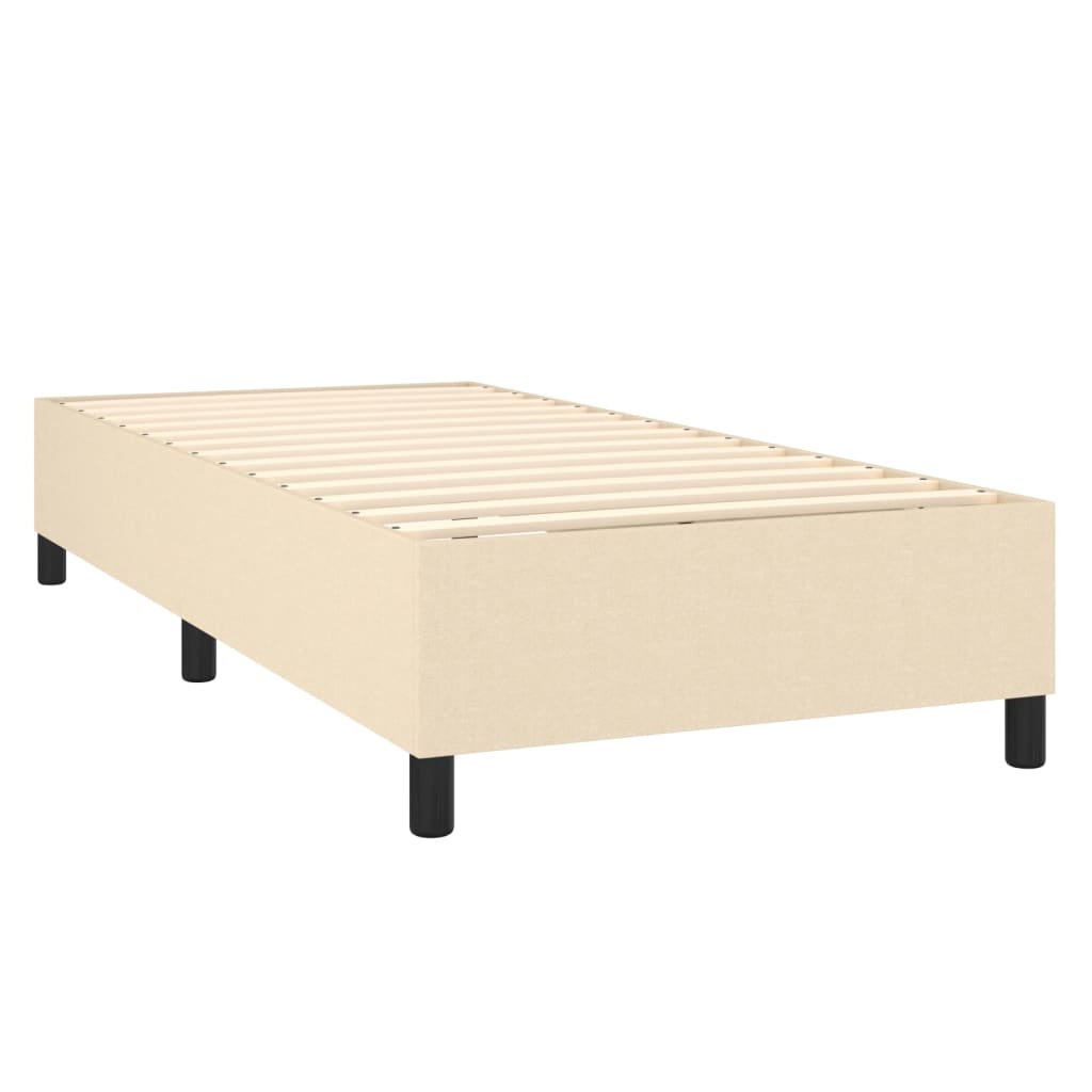 Sommier à lattes de lit matelas et LED Crème 80x200cm Tissu