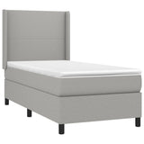 Sommier à lattes de lit matelas LED Gris clair 90x190 cm Tissu