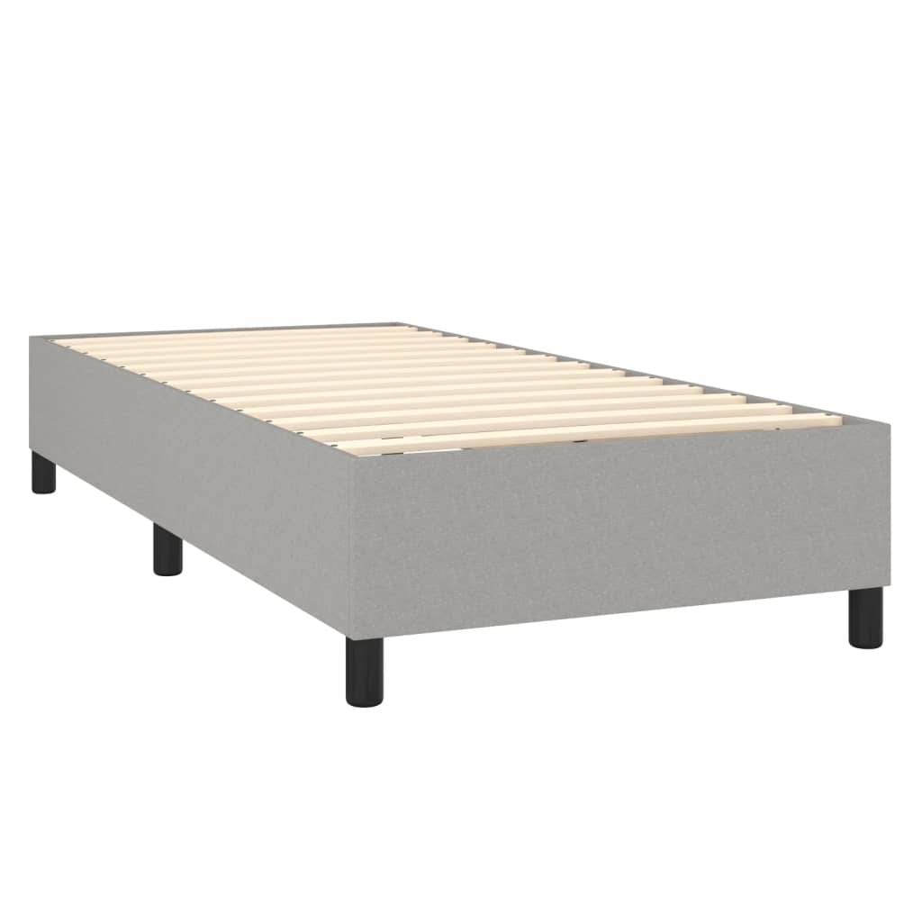 Sommier à lattes de lit matelas LED Gris clair 90x190 cm Tissu