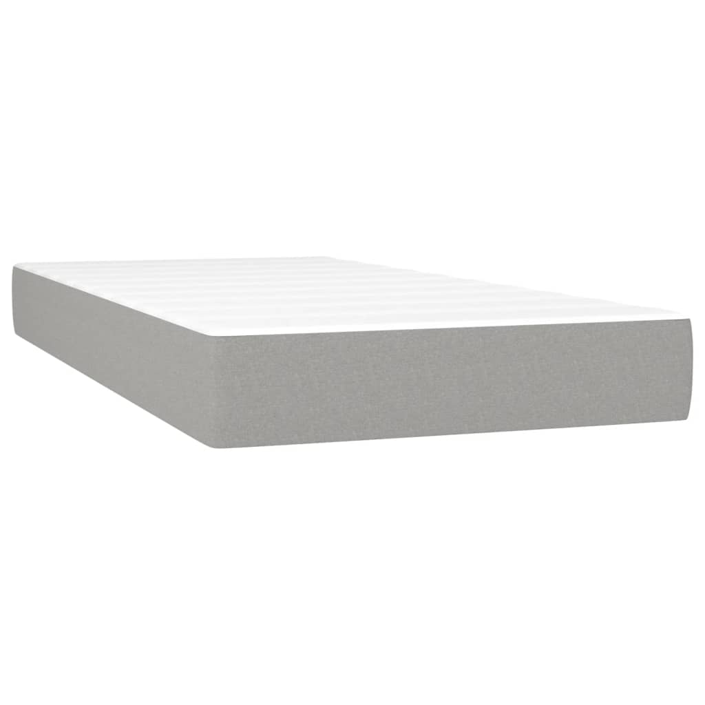 Sommier à lattes de lit matelas LED Gris clair 90x190 cm Tissu