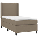 Sommier à lattes de lit matelas et LED Taupe 90x190 cm Tissu