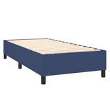 Sommier à lattes de lit matelas et LED Bleu 90x200 cm Tissu