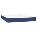 Sommier à lattes de lit matelas et LED Bleu 140x190 cm Tissu