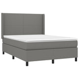 Sommier à lattes de lit matelas LED Gris foncé 140x200 cm Tissu