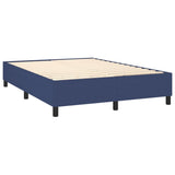 Sommier à lattes de lit matelas et LED Bleu 140x200 cm Tissu