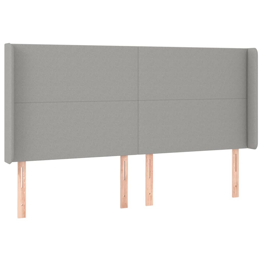 Sommier à lattes de lit matelas LED Gris clair 160x200 cm Tissu