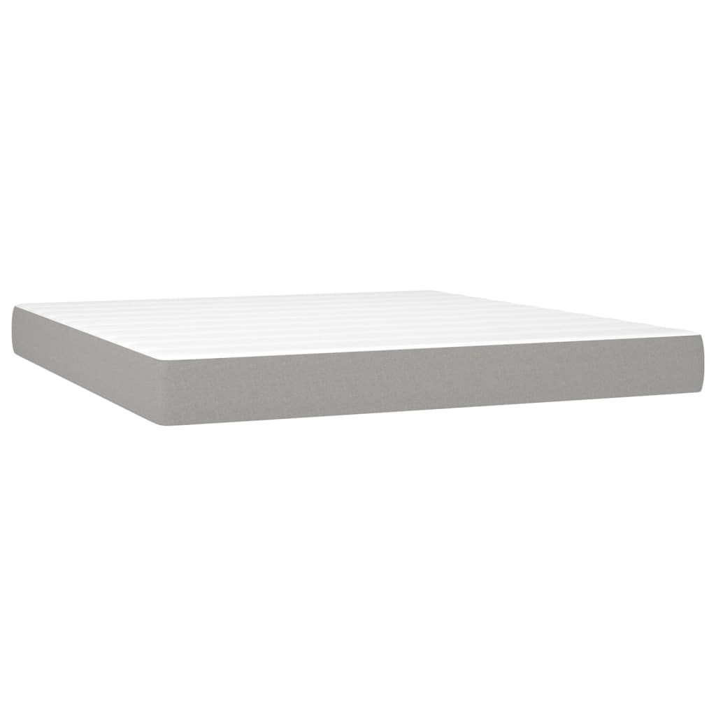 Sommier à lattes de lit matelas LED Gris clair 180x200 cm Tissu